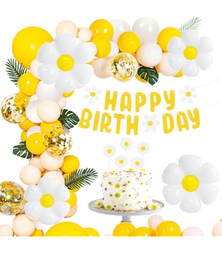 Palloncino Mylar A Tema Fiore Margherita, Decorazioni Per Feste Boho - Foto 8