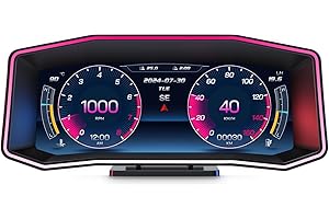 AMROOLOO Car Heads Up Display, Car HUD P4, OBD+GPS Intelligent Instrument, Car Speedometer, Car Speed Limit Heads Up Display, Applicable to Vehicles Produced After 2008