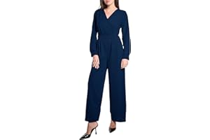LAPHILO Tuta Lunga Donna con Scollo V Monopezzi a Gamba Larga con Cintura Casual Elegante Estiva (cod. 7213)