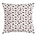 Produktbild Alfreen 18"X18" funda de almohada, Lantern Cushion Cover for Sofa Couch, Asian Ethnicity Themed Collection with Natural and Cultural Symbols Print, Red Black Pale Grey