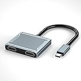 Adaptateur USB C vers Double HDMI, convertisseur de Moniteur de Type C vers HDMI, Prend en Charge 4K à 60 Hz, Compact et Port
