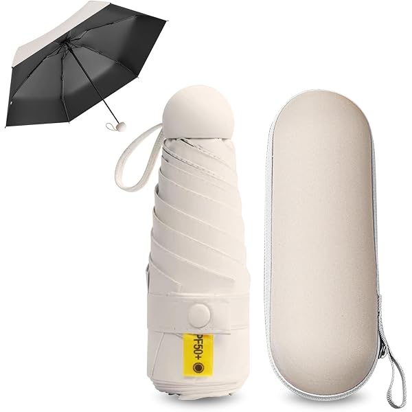 Parapluie Compact Anti-UV UPF 50+ - Mini Parapluie De Poche 6 Branches, 245g, Avec étui - Pour Soleil Et Légère Pluie - 11