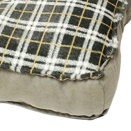 Me-My-Green-Check-Super-Soft-DogCat-Cushion-Bed-Choice-of-Size