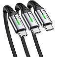 INIU Cavo USB Type-C, Cavo USB A a USB C 3,1A Ricarica Rapida [3Pezzi/0,5+2+2m] Lega Intrecciato in Nylon QC 3,0 Cavo Tipo C 