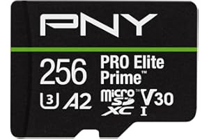 PNY Scheda microSDXC 256GB PRO Elite Prime Class 10 U3 V30 A2 + Adattatore SD - fino a 200MB/s, Class 10, U3, V30, A2, 4K UHD, Full HD, UHS-I