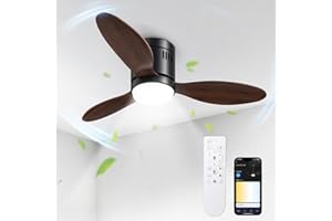 BLITZWILL Ventilatore da Soffitto con Luce, Ø106cm Ventilatori da soffitto con Illuminazione LED, Controllo App&Telecomando, 6 Velocità, 3 Colori Dimmerabile, 3 Pale, Silenzioso, Estate-Inverno,Timer
