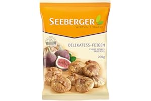 Seeberger Figues séchées : figues séchées dorées mûries au soleil - sucrées pour pâtisserie, cuisine, snack - prêtes à consommer, séchées - sans sucre ajouté, vegan (1 x 200 g)