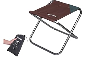 Azarxis Tabouret de Camping Pliant Siège de Plage Pliable Petite Chaise Portable Tabouret de Pêche Léger avec Sac de Transport pour Randonnée Voyage BBQ (Marron)