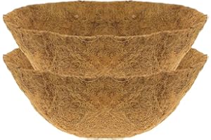 COEAYO 2 Pack Hanging Basket Liners -12 Inch Round Coco Fiber Liner for Hanging Basket Pre-Formed Thick Plant Basket Liner for Hanging Baskets at Indoor Outdoor Garden Porch and Balcony, Brown