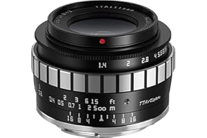 TTARTISAN TARTISAN 23 mm F1.4 obiektyw szerokokątny stałej ogniskowej APS-C do aparatów FUJ X Mount X-A1 X-A10 X-M1 X-M2 X-H1 X-T1 X-T10 X-T2 X-T20 X-T3 X -T4 X-T100 X-T30 X-PR01 XS10 i więcej (srebrny)