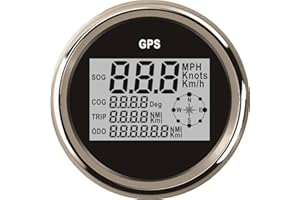 ELING Universel Numérique Compteur De Vitesse GPS Speedo Jauge ODO COG VOYAGE Pour Voiture Moto Camion Yacht Navire 3-3/8 pouces (85mm) 9-32V