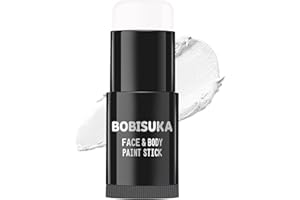 BOBISUKA Pittura Facciale Bianco, Face Paint Stick White, Pittura per Viso Durevole, Body Painting per Trucco Halloween, Carnevale, Feste, Non Tossico