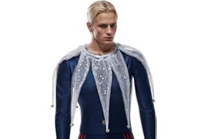 CAMDOM Victorian Mesh Collar Adult Pointed Clown Neck Accessories with Jingle Bell Mardi Gras Costumes