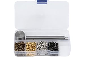 PSSOPP Kit Occhielli in Metallo per Passacavi, Set di Occhielli per Occhielli in Ottone Ferro da 2 Mm Strumenti di Impostazione Kit per Punzonatura Occhielli per Borse, Scarpe, Vestiti, Pelle con Scatola di