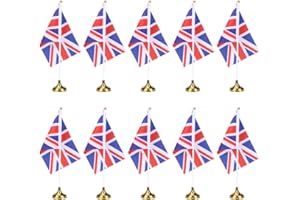 LIOOBO 48pcs UK Flags Britain Flag England Table Flag with Stand Base International World Country Flags Banners World Cup Football 2022 Union Jack