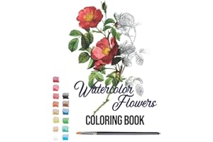 watercolor flowers coloring book: roses coloring book