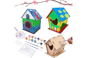 Ainiv 2 Pezzi Kit Casetta Uccelli in Legno e Dipingere Giocattoli, Fai da te per Bambini Lavoretti Creativi Costruire Giocattoli, Regalo di compleanno di Natale per Ragazze Ragazzi