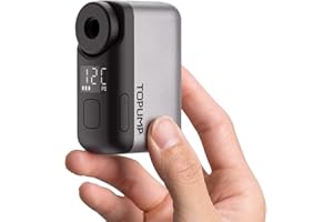 TOPUMP Mini Bomba Bicicleta, Bomba de Aire de Bicicleta eléctrica con manómetro, Ultra-pequeño 120PSI inflador electrico Bicicleta con válvula Presta y Schrader para Bicicletas de Carretera