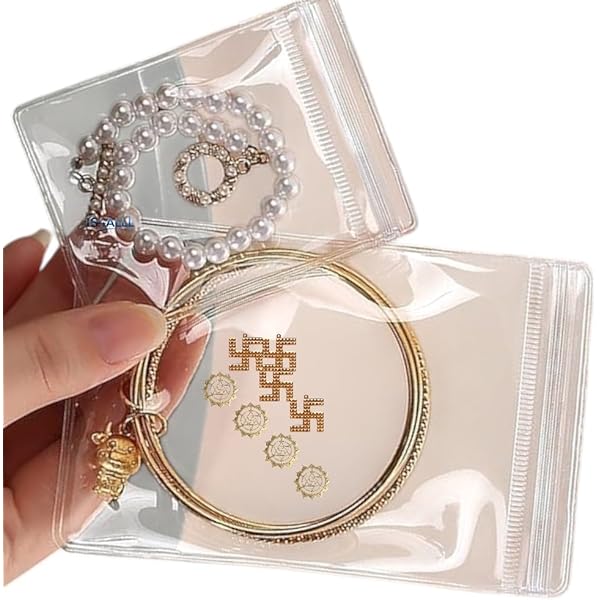 Indianstore4all 100 Pcs Jewellery Organiser Storage Pouches Clear