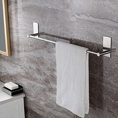 ZUNTO 3M Auto-Adhésif Porte-Serviettes pour Salle De Bains ou Cuisine, Brossé En Acier Inoxydable 40cm