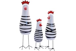 JZK 3 Stück Holz-Huhn-Ornamente, kleine Huhn-Figuren, 3er-Set, kleine Küchenfensterbank, witzige Heimdekoration, Skulptur, lustige Schreibtisch-Ornament