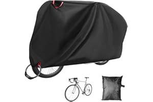 GOWKEEY Cubierta protectora para bicicletas con agujeros de candado, 210D Funda Bicicleta Exterior Impermeable, 200x70x110cm, Contra Lluvia Sol Polvo Para Todo Tipo de Bicicletas