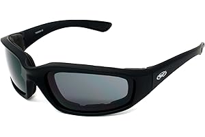 Global Vision Kickback Shatterproof UV400 Motorcycle Glasses/Biker Sunglasses and Storage Pouch