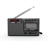 XHDATA D368 Taşınabilir Transist&ouml;r Radyo K&uuml;&ccedil;&uuml;k FM/AMMW/SW Mini Radyo Bluetooth USB TF Pil Radyolu, Schwarz