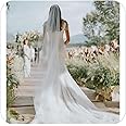 Unicra Bride wedding veil 1 Tier Long Bridal Cathedral Tulle Hair Accessories with comb Wedding Veil Comb for Brides