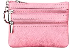 CYNURE Genuine Leather Purse for Women with Keyring