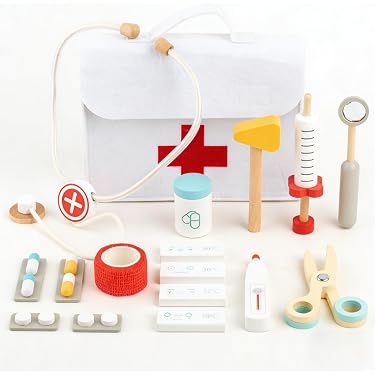HTI Bluey's Medic Case | Comprend plus de 10 accessoires avec étui de transport | Kit médical d'urgence pour enfants | Jouets éducatifs pour jeux de rôle | 3