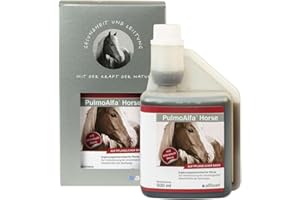 ‎ALFAVET Alfavet PulmoAlfa Horse, Hustensaft zur Unterstützung der physiologischen Abwehrkräfte der Atemwege, Ergänzungsfuttermittel für Pferde, 500ml Dosierflasche