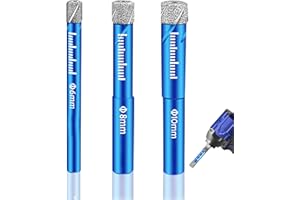 XYZDOUBLE Foret Carrelage 6mm 8mm 10mm Forets Mèches Diamant pour Verre Carrelage Céramique Marbre Porcelaine Fonctionne Avec Toutes Les Perceuses électriques et Meuleuses