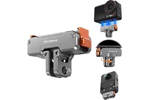 REYGEAK 360° roterbar magnetisk aluminium snabbkopplare fäste för DJI Action 6/nano/Action 5/4/3, aluminium CNC snidad magnet