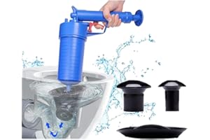 BUWICO Déboucheur de toilettes avec 4 ventouses, haute pression tuyau de vidange déboucheur de toilettes bouchées outil pour cuisine, salle de bain, évier, baignoire, siphon de sol