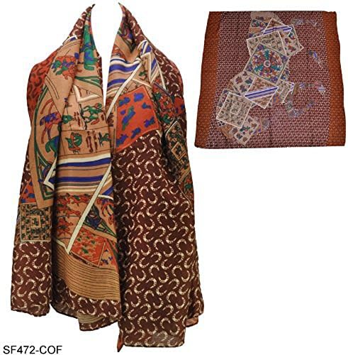 Ladies Coffee - Designer Horse Pattern Kerchief Scarf