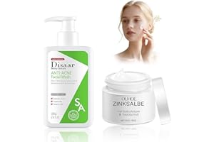 LUYUTTN Zinksalbe gegen Pickel, mit Reinigungsgel, Zinksalbe mit Salicylsäure und Teebaumöl, Schäumender Reiniger, Creme gegen Pickel, Pickelmale Entfernen, Anti Mitesser