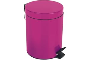 Spirella - Cestino a pedale in Acciaio SYDNEY - Design Moderno, Apertura Facile, Secchio Interno Rimovibile - Accessorio per Bagno o Cucina - Rosa Scuro - 3L