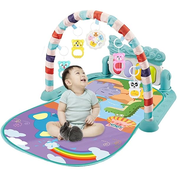 Tappetino Da Gioco Per Bambini Con Pianoforte E Girello Didattico - Centro Attività Per Neonati, Rosa, Adatto Da 0 Mesi