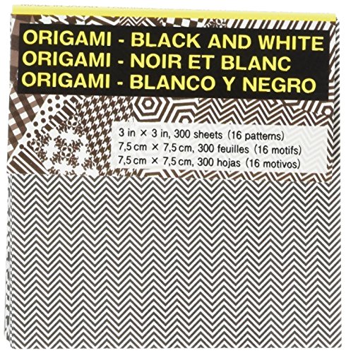 Aitoh Origami Papier 3 Zoll x 3 Zoll 300 sheets-black und weiß