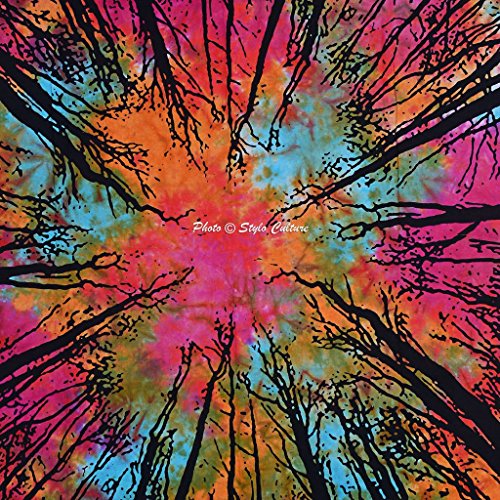 Stylo Kultur Wald Baum Mandala Tapisserie Baumwolle Multi Farbe Twin Gedruckt Psychedelic Wand hängen - 3