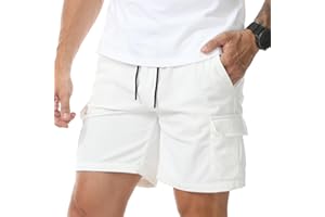 Suwangi Pantaloncini Cargo Uomo Pantaloni Corti in Velluto a Coste Estivi Casual Bermuda Shorts Leggeri Comodo con Multi-Tasche