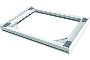 Meliconi Torre Slim L45, Universelles Zwischenbaurahmen für Trockner und Waschmaschine mit reduzierten Tiefe Vormontiert, Sicherheitsgurt mit Metallschnalle Inklusive, Tragfähigkeit: 250 kg, Weiß