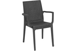 ARETA ARE056 Sedia, Modello Dafne con Braccioli, Antracite, 55 x 54 cm