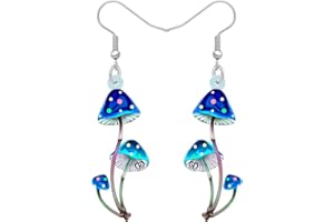RAIDIN Acrylic Cute Creative Mushroom Dangle Drop Earrings for Women Girls Mushroom Hook Earrings Jewellery for Gifts Party Charms