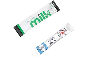 100 pack: 50 Individual Milk & 50 SilverSpoon Sugar Portions - Semi-Skimmed Long Life Milk Sachets & Sugar Sachets Bundle for Coffee & Tea - Office & Travel Friendly - Exclusive to Espresso Yourself