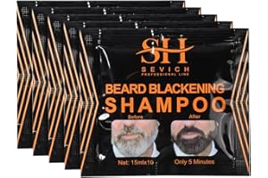 GEGONG 5 pezzi di shampoo per barba, tintura per barba, tintura per annerire la barba nero naturale solo 5 minuti (75 ml)