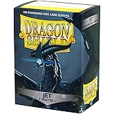 Arcane Tinmen ART11024 Sleeves: Dragon Shield Matte Jet (100) Standard Size 100pk-Jet, Black