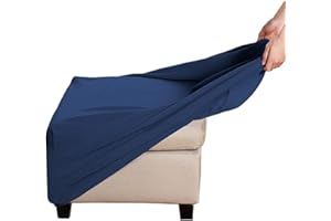 FAIRUO Footstool Cover Round/Square/Rectangle Ottoman Cover Foot Stool Slipcover Folding Stool Slipcovers Stretch Velvet /Jacquard Super Soft Universal pouffe Covers with Elastic Bottom ( Color : #01 , Size