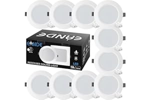 Eande Lot de 10 Spots Led Encastrable Extra Plat 7W Ø118mm Spot Encastré Intérieur 600LM Equivalent 70W Blanc Chaud 3000K Spots de Plafond Plafonnier Encastré 220V Trou 93-100mm
